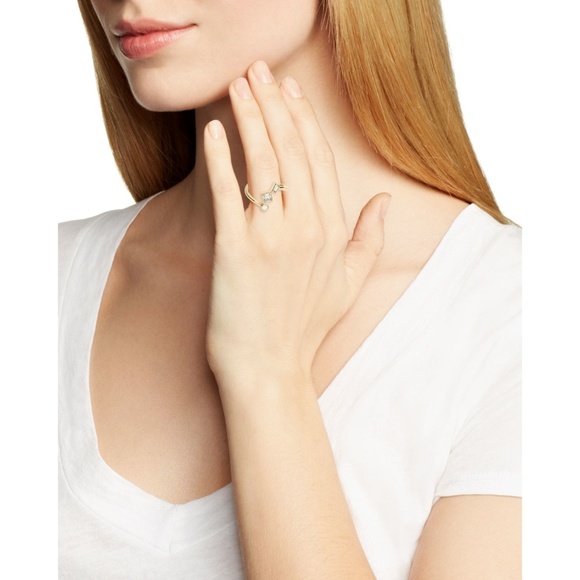 White Sapphire 23K Gold NWT Ring Elizabeth & James - Picture 8 of 8